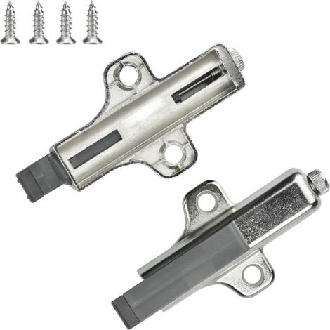 Lot de 2 amortisseurs de fermeture amortie en métal, résistance réglable, adaptateur de fermeture amortie, ferme-porte pour placard, tiroir, meuble de cuisine (1/5)