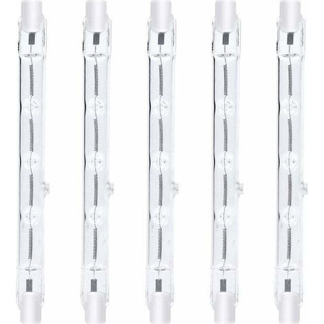YMYNY 118mm R7s Dimmable ampoule halogène crayon 300W Blanc Chaud 2800K r7s linéaire 3000lm AC220-240V J118 Projecteur Halogène Linéaire pour l’éclairage de paysage, sécurité, lampadaire (5pcs) [Class (1/4)