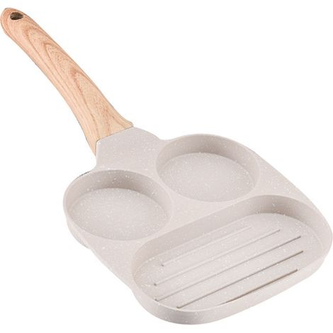 3-in-1-Frühstückspfanne aus antihaftbeschichteter Aluminiumlegierung, ideal für Pfannkuchen, Eier und Speck. Universelles Modell. (1/5)