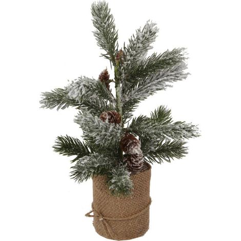 Decorazione natalizia, ghirlanda per albero di Natale in juta, effetto neve, 38 cm (1/3)