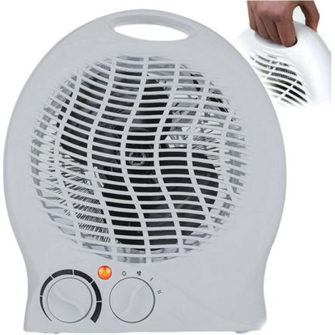 Radiateur soufflant salle de bain 2000W – Thermostat réglable – Mode Eco basse consommation – Chauffage silencieux pour espaces confinés