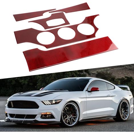 5-teiliges Zubehörset aus Kohlefaser für Armaturenbrettverkleidungen, passend für Ford Mustang 2015-2019 (1/5)