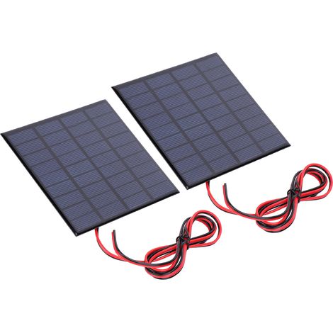 2 panneaux solaires époxy 9 V CC 2 W, module de chargeur pour jouets avec batterie en polysilicium et câble de 100 cm (1/5)