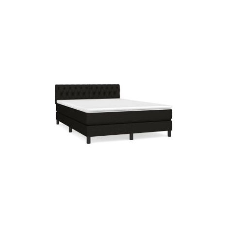 Sommier à lattes de lit avec matelas Noir 140x200 Tissu (1/5)