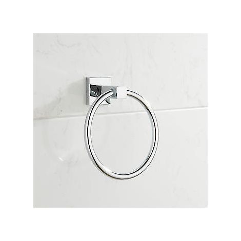 Minimalistischer, verchromter Handtuchring zur Wandmontage fürs Badezimmer (1/3)