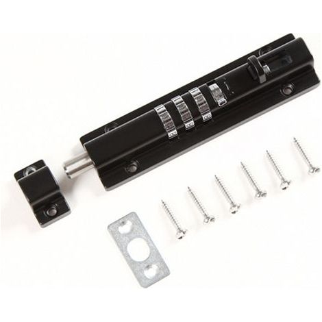 Cerradura para puertas, cerradura mecánica de combinación – No necesita llaves – Perfecta para puertas, cobertizos, cualquier espacio de almacenamiento y cualquier puerta (Negra) (1/5)
