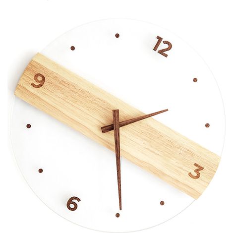Horloge murale silencieuse ronde décorative moderne avec panneau acrylique, idéale pour le salon, la chambre ou le bureau. (1/5)