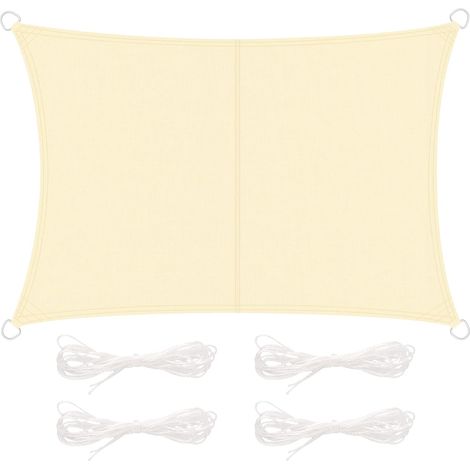 Voile D'ombrage Lmperméable Rectangulaire 2x3m avec Corde,Toile Ombrage Tissu Oxford Polyester Respirant,Lmperméable Toile Ombrage UV Protection pour Patio Jardin,Terrasse,Extérieur,Balcon (1/4)