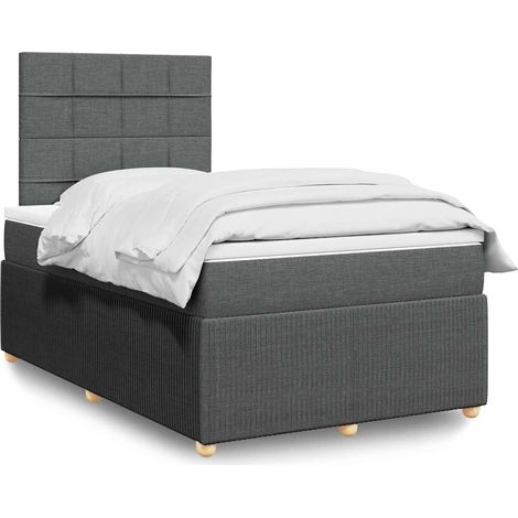 Boxspringbett mit Matratze Dunkelgrau 120x190 cm Stoff (1/5)
