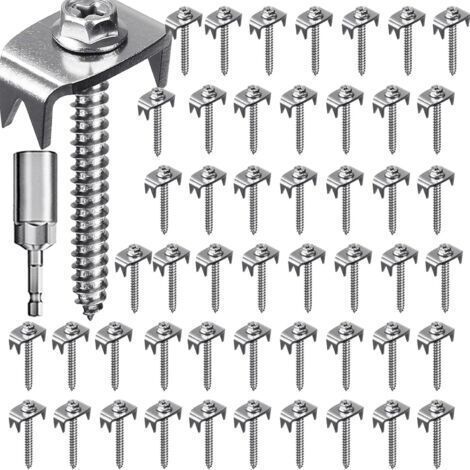 Fil clôture agrafe - clôture clous réutilisable fil clôture agrafe vis clôture poste vis pour bois molles, clous clôture clôture Fasteners 50pcs (1/5)