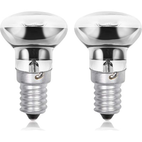 Lampadine lava R50 E14 40W, piccole lampadine lava con riflettore SES e attacco a vite Edison, luce bianca calda 2800K, dimmerabili R39 (confezione da 2) (1/5)