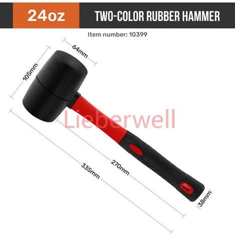 8/16/24 oz LIEBERWELL Rubber Mallet for DIY Furniture Assembly and Home Repairs, Solid Head with Non-Slip Insulated Handle, (1/3)