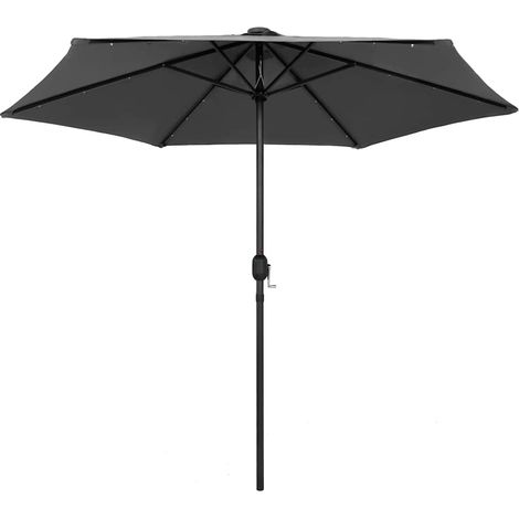 Ombrellone  Parasole con Luci a LED e Palo in Alluminio 270 cm Antracite (1/5)