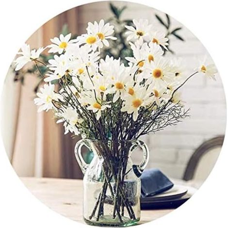 fleurs de marguerite artificielle arrangements floraux pour la maison l'hôtel bureau fête 21 "de haut pas vase 10pcs Blanc (1/3)