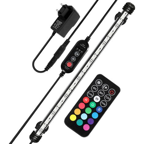 Lampe Aquarium LED, RGB avec télécommande sans fil Étanche LED Lumière Aquarium D'éclairage -58cm (1/5)