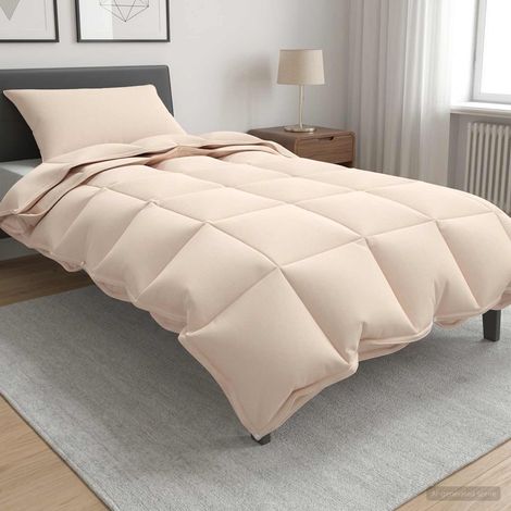vidaXL Set di Piumoni Beige 135 x 200 cm Cotone, Kapok, (1/5)