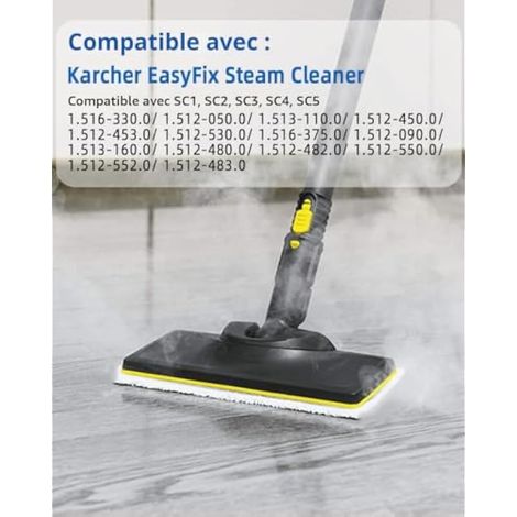 8 Bonnettes Lingettes pour Nettoyeur Vapeur Karcher Easy Fix SC2 SC3 SC4SC5 (1/4)