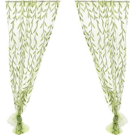 Voils avec Motif Osier pour Fentres Rideaux Poches pour (1/5)
