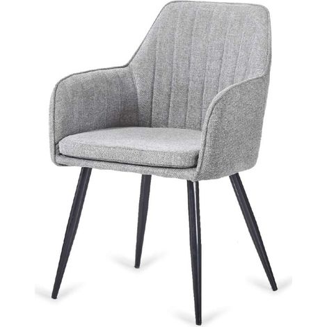 Pack de 2 sillones Víctor tapizado gris, 85 cm(alto)58 cm(ancho)55 cm(largo) (1/2)