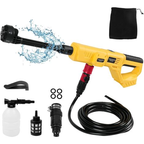 Nettoyeur Haute Pression sans Fil pour Batterie 20V, 21000RPM 1000 PSI Nettoyeur Haute Pression Portable avec buse 6-en-1 pour Le Nettoyage des sols de Voiture, des clĂ´tures (sans Batterie) (1/5)