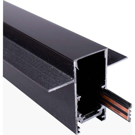 Carril Magnético 20mm Empotrable 48V - 1 Metro - Negro