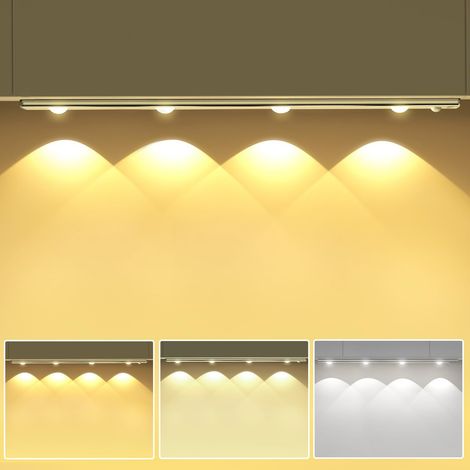Lampe Led Avec Capteur De Mouvement - Sans Fil - Réglage Température Couleur 3000K 4000K 6000K - Dimmable Continu - 50 Cm - Pour Meubles Et Armoires (1/5)