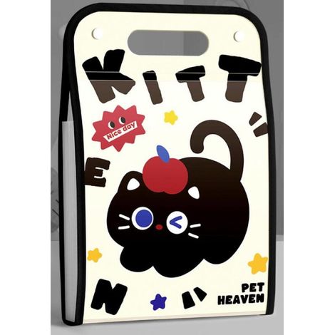 (1 pièce) Dossier accordéon vertical pour papier de test, sac de rangement pour étudiant, dossier A4 transparent, dossier portable (1/5)