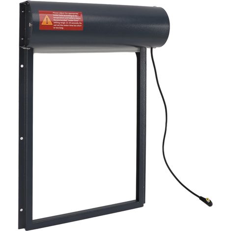 Ouverture automatique de porte de poulailler à énergie solaire avec minuterie et capteur de luminosité. Porte de poulailler avec télécommande pour poules et canards (gris). (1/5)