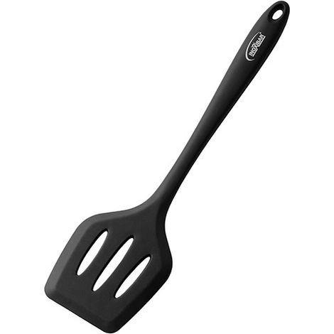 ESPATULA RANURADA COCINA SILICONA NEGRA