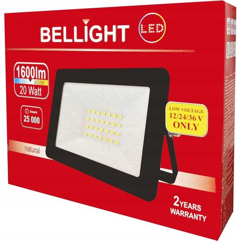 Proyector LED de 20 W, 4000 K, 12 V/24 V/36 V CA/CC