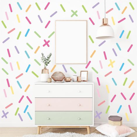 JSSEVN-10 Bögen Wandsticker, abnehmbare Dekosticker, Wandsticker im Bohème-Stil, farbenfrohe Wanddekoration für Wohnzimmer und Küche (1/5)