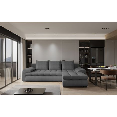 Kaiser Möbel Elegantes und modernes Ecksofa TOMI Abriamo Dunkelgrau Rechts (1/4)