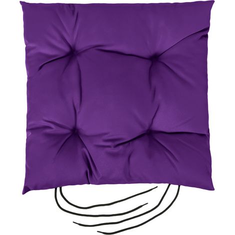 Gardenista Cuscino di seduta per sedia da giardino, cuscini per sedia da giardino trapuntati resistenti all'acqua con rivestimento rimovibile con cerniera - Viola (1/5)