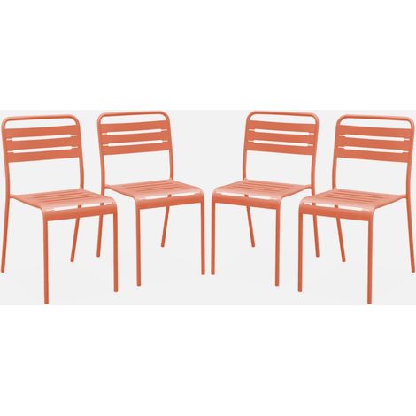 Set 4 sedie da giardino bistrot in acciaio