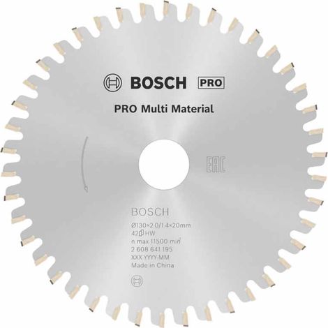 BOSCH DISCO SIERRA MULTIMATERIAL Diámetro disco x eje (mm) 130x20 Número de dientes 42