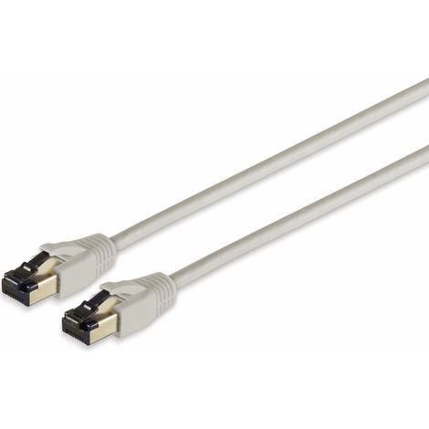S-IMPULS Patchkabel CAT 8.1, F/FTP, LSZH, grau, 0,5 m
