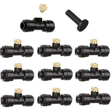 BUNTHAUS PA 10 Pièces Buses Brumisation Laiton Système Refroidissement Extérieur Irrigation Arrosage Jardin 6mm (1/4)