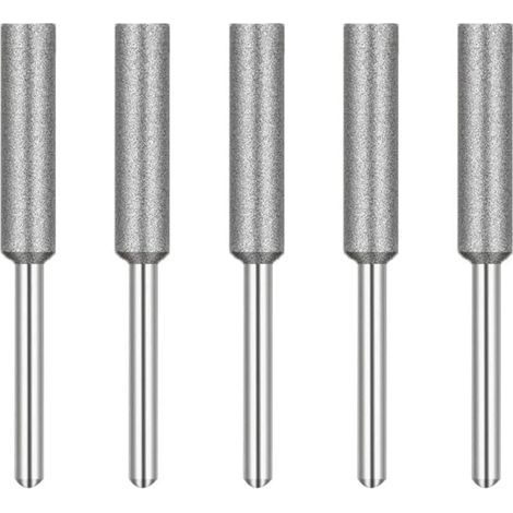 Fraise d'Affûteuse de Tronçonneuse,Diamant Affûteur de Tronçonneus,Têtes de Meulage en ,Pierre à Meuler pour Tronçonneuse,4 mm,pour Affûteur de Tronçonneuse ,5 Pièces (1/4)