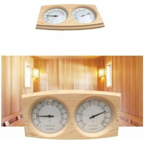 Sauna Thermohygromètre Hygromètre Thermomètre En Bois Accessoires De Sauna Table Unique Thermomètre D'humidité Sauna,de dyk. (1/4)
