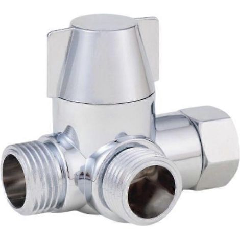 Robinet inverseur de douche 3 voies G1/2", en laiton massif, universel pour douche, toilettes, bidet et pommeau de douche fixe (1/4)