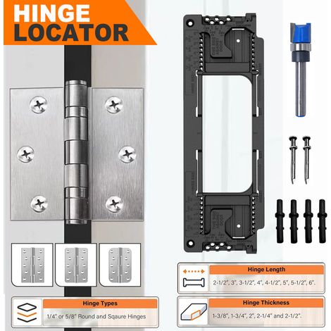 Lot de 2 gabarits de défonceuse pour rainurer les charnières – Positionneur pour paumelles sur porte ou meuble (1/5)