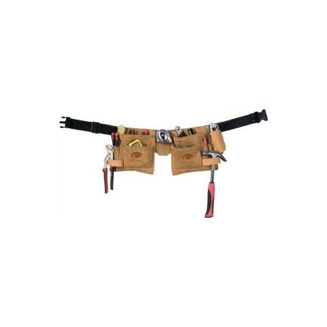 TOOLVIZION QP Werkzeuggürtel mit 2 Taschen, 23 x 23 cm, inkl. Gürtel, Spalt Veloursleder (1/2)
