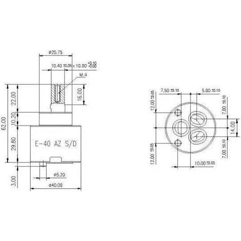 Cartouche céramique SD, diamètre 40 mm