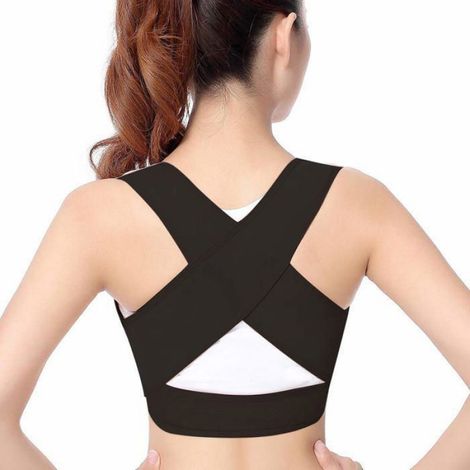 Correcteur de posture,sangle d'épaule confortable, ceinture de correction du dos bossu,soutien de la colonne vertébrale (M) (1/4)