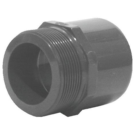Fitting aus Eisen - PVC Druck männlich zum Schrauben - weiblich zum Kleben 66x76 75x63