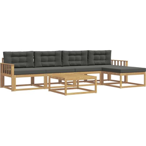 Outdoor-Sofagarnitur 6 stk. 5-Sitzer Weiß und Anthrazit vidaXL (1/5)
