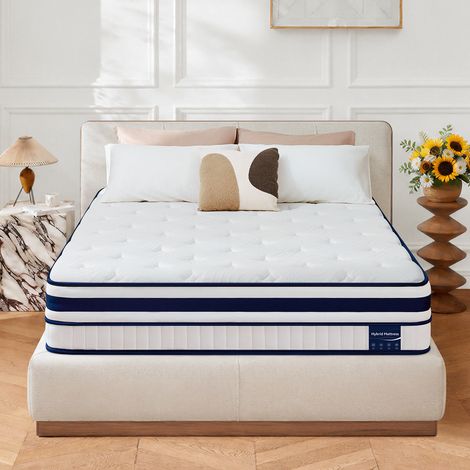 Niceluck Niceplus Surmatelas Mémoire de Forme 180x200 cm, 10 cm d'épaisseur, pour lit boxspring, ergonomique, respirant, housse lavable