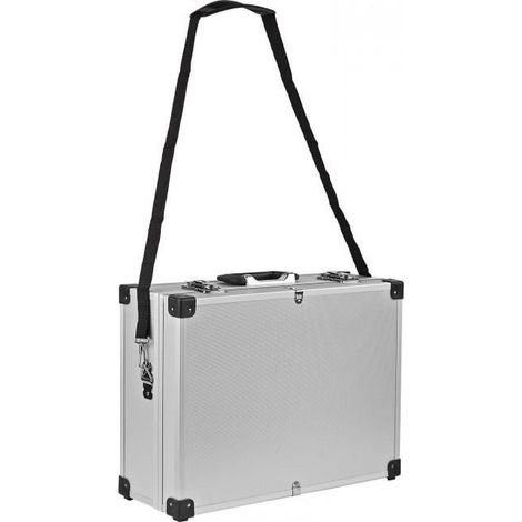 Dema – Malette de rangement en aluminium XL – Dimensions extérieures 46x36x16 cm – Sangle réglable 77-128,5 cm – Sécurisée avec serrure