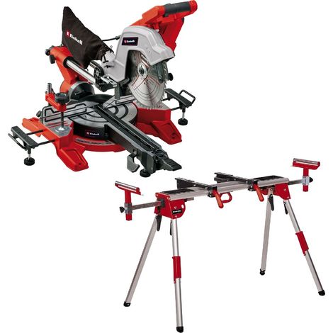 Einhell Sliding Mitre Saw 254mm Double Bevel TE-SM Dual Sided 240v + 1610 Stand (1/5)