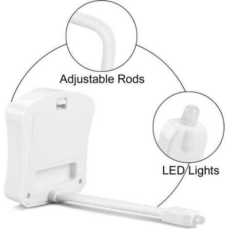 Leeko Lampe de Toilette WC LED Veilleuse,8 Changement de Couleurs adapte tous Cuvette Siège,Bas en ABS angle de flexion 270 Degré. (1/4)